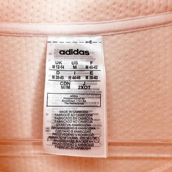 ADIDAS Intuitive Warmth Sweatshirt Funnel Neck Pullover Pink Tint White Size M - Picture 7 of 9